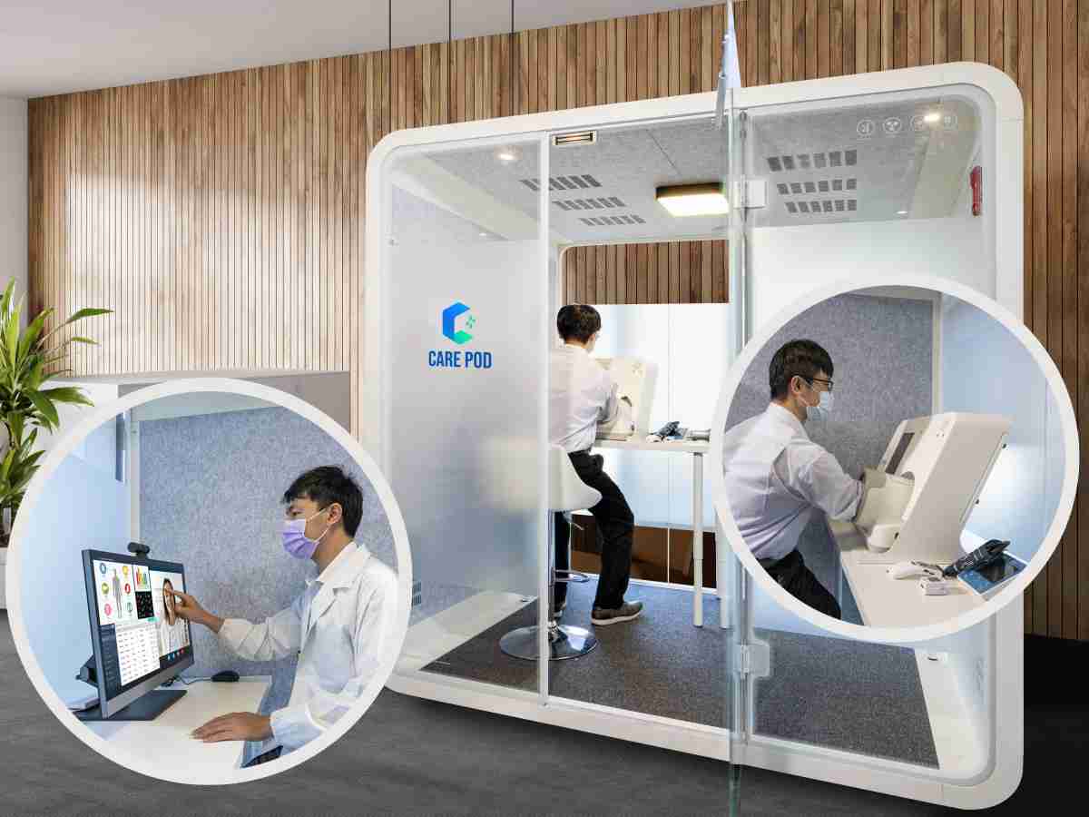 达擎于医疗科技展中展出＂远距诊疗舱＂，，以因应医疗数字化及社会高龄化趋势下、、、复诊及慢性病患等族群对于远距看诊需求逐渐升高所推出的创新整合方案。。。多功能合一、、高隐私性的远距诊疗舱可根据病患端与医师端的不同需求，，，，提供弹性化及客制化功能，，，节省医生和病患的精力及时间